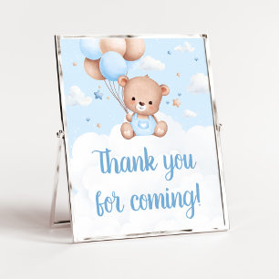Poster Chá de fraldas do Urso Azul Obrigado