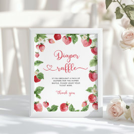 Poster Chá de fraldas doce de berry. Fava de fralda de mo