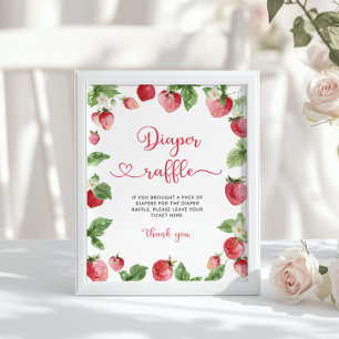 Poster Chá de fraldas doce de berry. Fava de fralda de mo