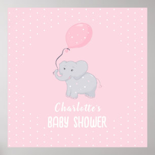 Poster Chá de fraldas Elefante Bonito
