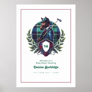 Poster Chá de fraldas Equestrian Preppy Bem vindo