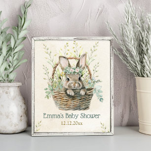 Poster Chá de fraldas Eucalyptus Bunny Verde