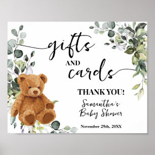 Poster Chá de fraldas Eucalyptus para presentear e guarda