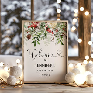 Poster Chá de fraldas Evergreen bem-vindo