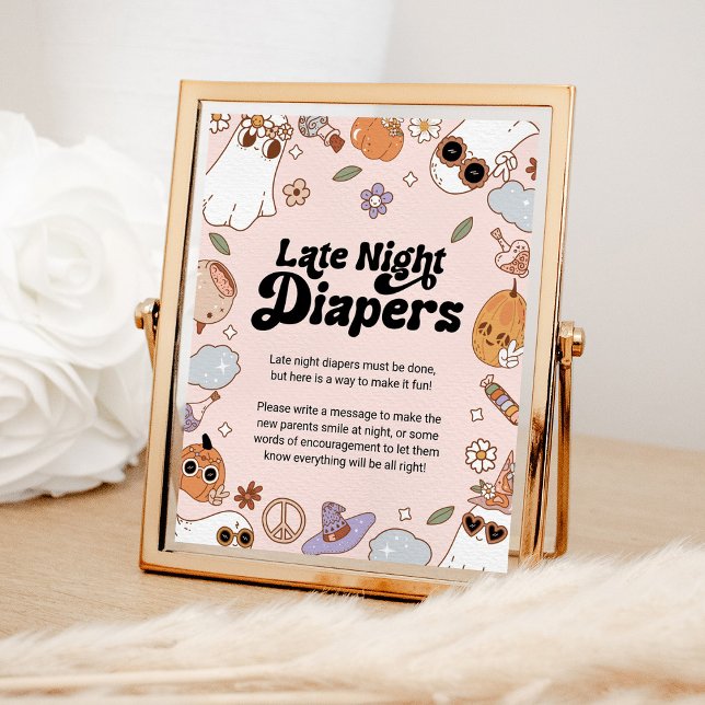 Poster Chá de fraldas fantasma do Fralda noturno do Hallo (Criador carregado)