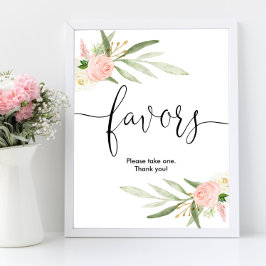 Poster Chá de fraldas favorita sinal verde cor-de-rosa co