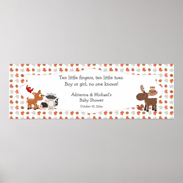 Póster Chá de fraldas/festa de aniversário (Frente)