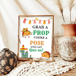 Poster Chá de fraldas Fiesta Photo Booth do Partido Mexic