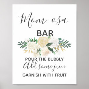 Poster Chá de fraldas Flor Sinal Momosa Bar Mimosa