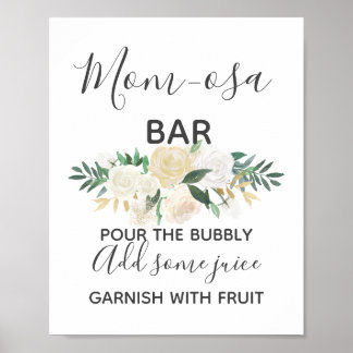 Poster Chá de fraldas Flor Sinal Momosa Bar Mimosa