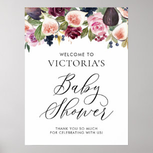 Poster Chá de fraldas Floral de Quebra Floral de Figuras