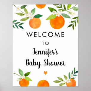 Poster Chá de fraldas Floral Pequeno Cutie Greenery