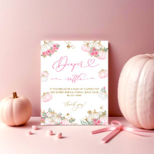 Poster Chá de fraldas Floral Rosa-Pumpkin Raffle