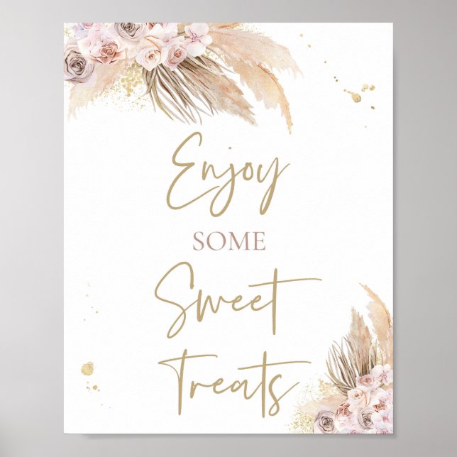 Poster Chá de fraldas Grass Boho Favorito Decoração de Si (Frente)