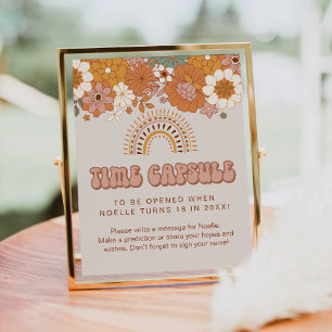 Poster Chá de fraldas Groovy Sinal de Cápsula