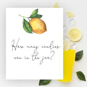 Poster Chá de fraldas Lemon adivinha quantas canetas