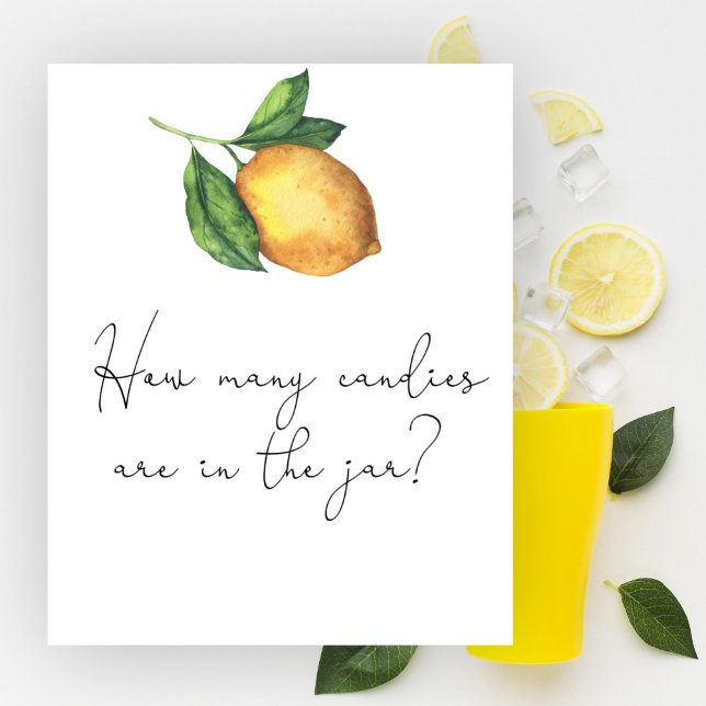 Poster Chá de fraldas Lemon adivinha quantas canetas (Criador carregado)