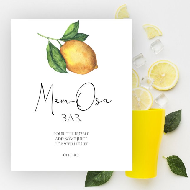 Poster Chá de fraldas Lemon Momosa bar (Criador carregado)
