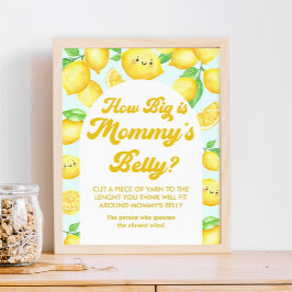 Poster Chá de fraldas Lemon, o tamanho do jogo da Mamãe