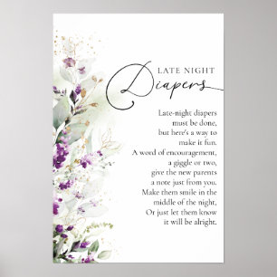 Poster Chá de fraldas Lilac Verde Roxo