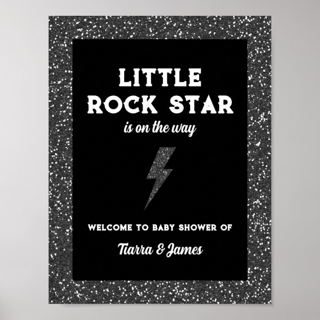 Poster Chá de fraldas Little Rock Star de Boas-vindas (Frente)