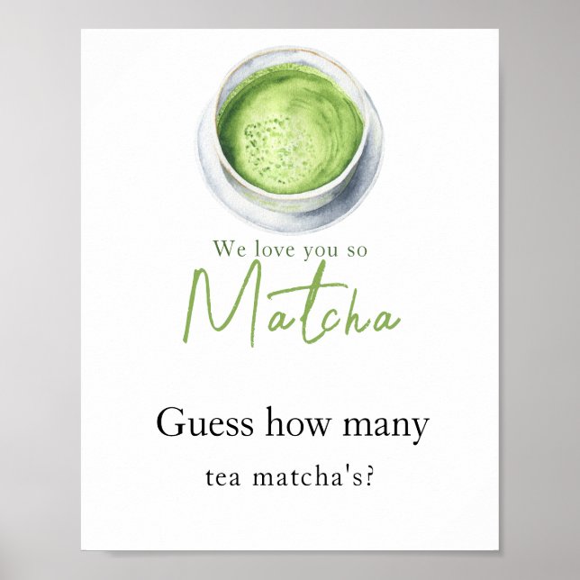 Poster Chá de fraldas Matcha Latte - Quantos chás combina (Frente)