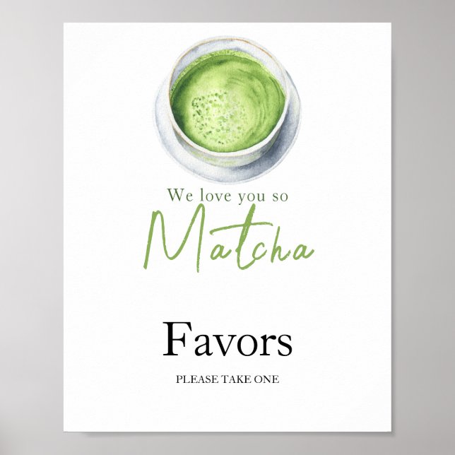 Poster Chá de fraldas Matcha Latte - Tome um favor (Frente)