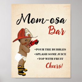 Poster Chá de fraldas Mimosa Bar Momosa Um Bar Bombeiro