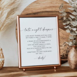 Poster Chá de fraldas Minimalista de Fraldas Noturnas Tar