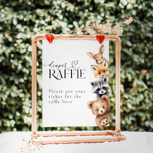 Poster Chá de fraldas Moderna de Animais da Floresta