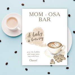 Poster Chá de fraldas Momosa bar para a criação de café
