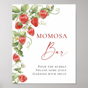 Poster Chá de fraldas MOMOSA Trendy Meadow Strawberry Bar