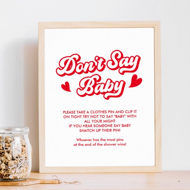 Poster Chá de fraldas namorados Não diga jogo de bebê (Criador carregado)