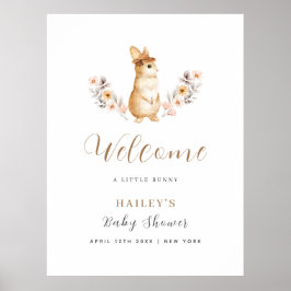 Poster Chá de fraldas Neutral Bunny Wildflower