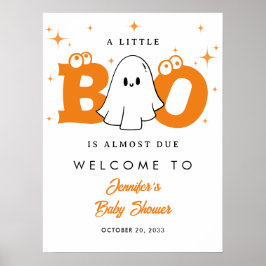 Poster Chá de fraldas Neutro do Halloween Boo Bem-vindo