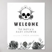 CHÁ DE FRALDAS NOVA Gótico Skull Little Boo Bem-vi