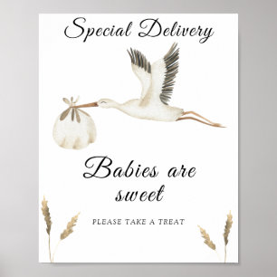 Poster Chá de fraldas - os bebês são doces