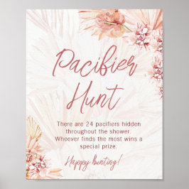 Poster Chá de fraldas Pacifier Hunt Boho Bohemian Sprinkl