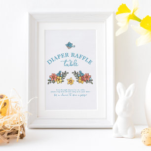 Poster Chá de fraldas Pássaros primavera Carimbo Mesa Raf