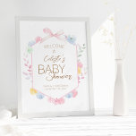 Poster Chá de fraldas Pastel Winter Wonderland Bem-vindo<br><div class="desc">Este design de Boas-vindas do Pastel Winter Wonderland é um adorável conto de fadas de açúcar pastel, com um fundo branco minimalista e limpo para textos em preto e ouro marrom com roteiro manuscrito, criando um estilo moderno simples e neutro. Este arranjo clássico é adoçadamente embelezado com alegres glândulas festivas...</div>