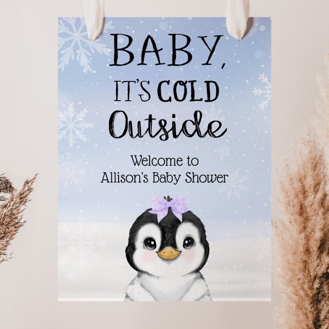 Poster Chá de fraldas Penguin Winter Welcome (Criador carregado)