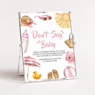 Poster Chá de fraldas Pink Splish Splash Não Diga Bebê