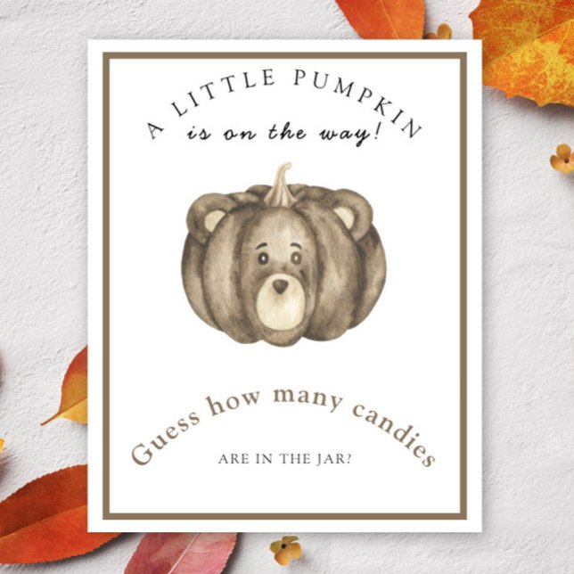 Poster Chá de fraldas Pumpkin adivinha quantos doces (Criador carregado)