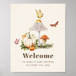 Poster Chá de fraldas Pumpkin De Pumpkin Da Borboleta De 