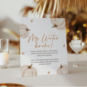 Poster Chá de fraldas Queda Meu Sinal De Quebra De Água