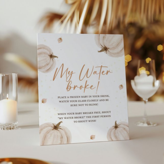 Poster Chá de fraldas Queda Meu Sinal De Quebra De Água (Criador carregado)