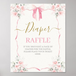 Poster Chá de fraldas rosa