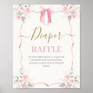 Poster Chá de fraldas rosa
