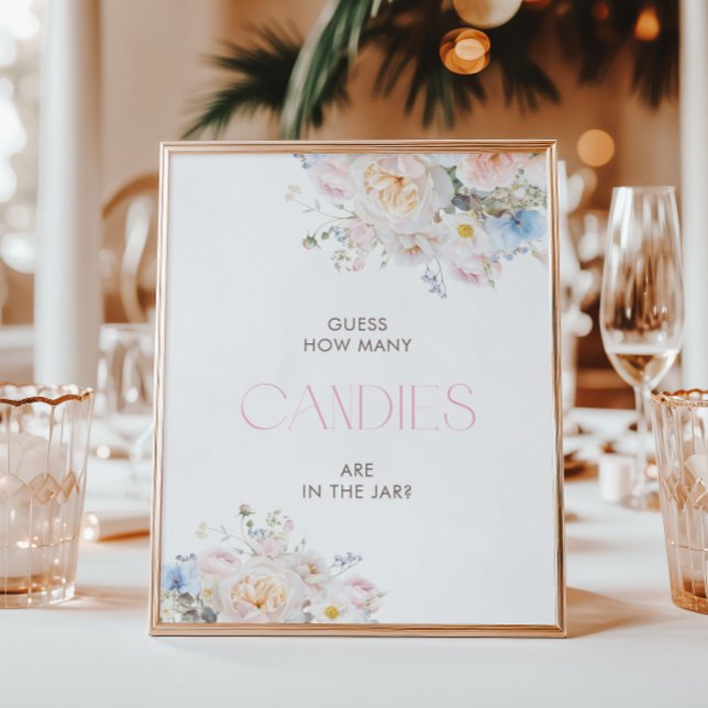 Poster Chá de fraldas Rosa Floral Imagina Quantas Canetas (Criador carregado)