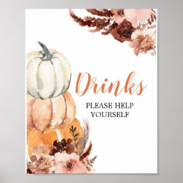 Poster Chá de fraldas Rustic Boho Pumpkin Bebe